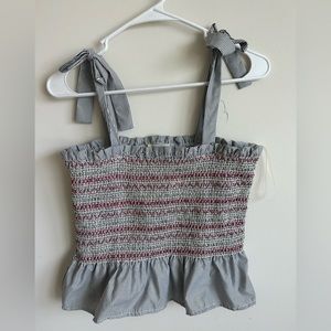 90s inspired top with bow tie straps